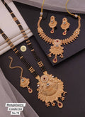 Gold Plated Necklace Premium Rajwadi Look Necklace Set