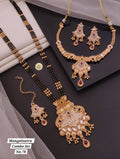 Gold Plated Necklace Premium Rajwadi Look Necklace Set