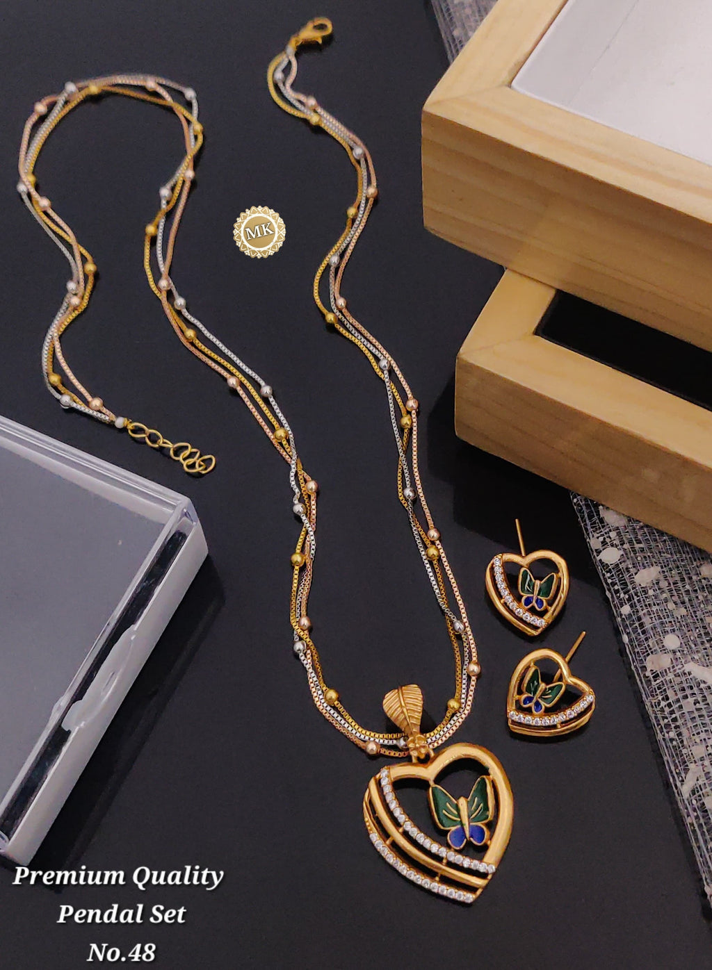 Gold Plated Pendant set with earrings