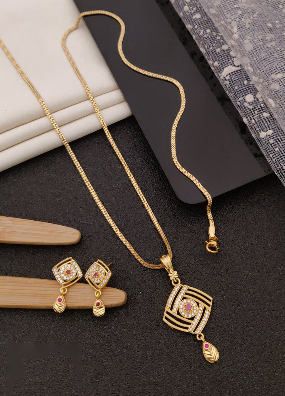 Gold Plated Pendal Set with earrings