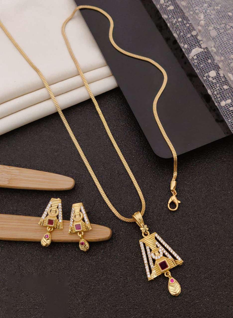 Gold Plated Pendal Set with earrings