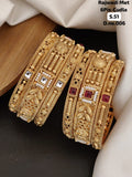 Gold Pleated Daily Wear Bangels  premium Quality
